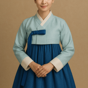 Korean hanbok soft sky-blue jeogori
